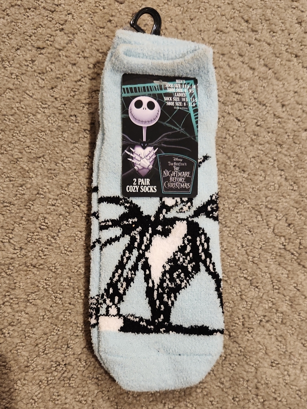NEW Nightmare Before Christmas Jack Skellington Cozy Socks - Light Blue